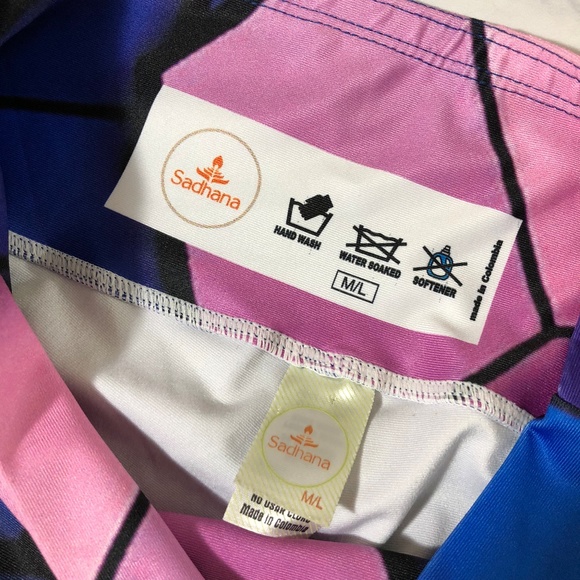 Sadhana Purple & Pink Geometric Yoga Leggings M/L - Picture 7 of 8